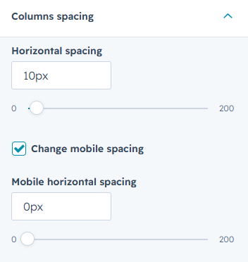 Column Spacing Column Spacing