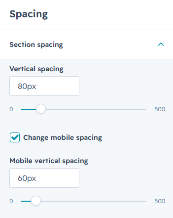 Section Spacing Section Spacing